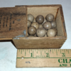 Antique Hoover & Smith Jeweler Philadelphia Wood Box & 25 Plain Clay Marbles Lot