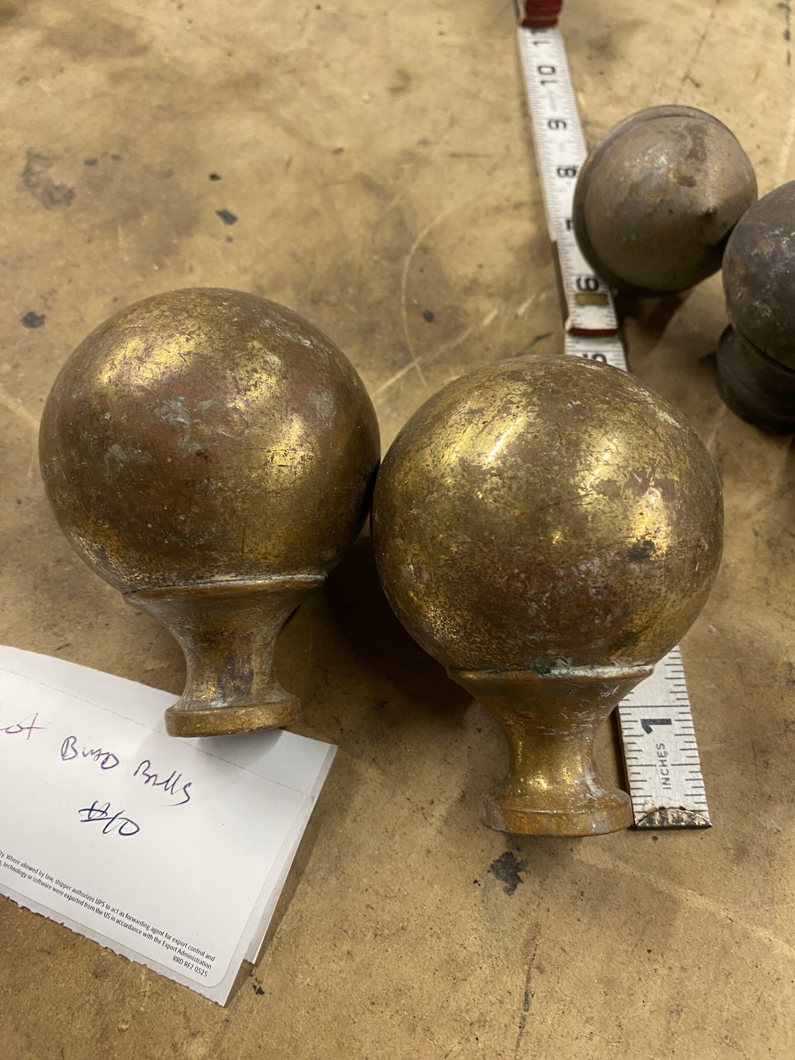 Harley Shovelhead Vtg Accessory Brass Trim Balls Grips Axle Covers Panhead Bed 1