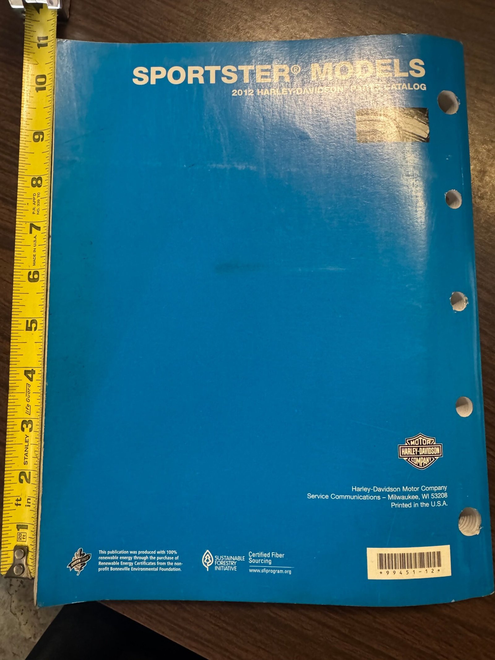 2012 Harley Sportster Models Parts Catalog