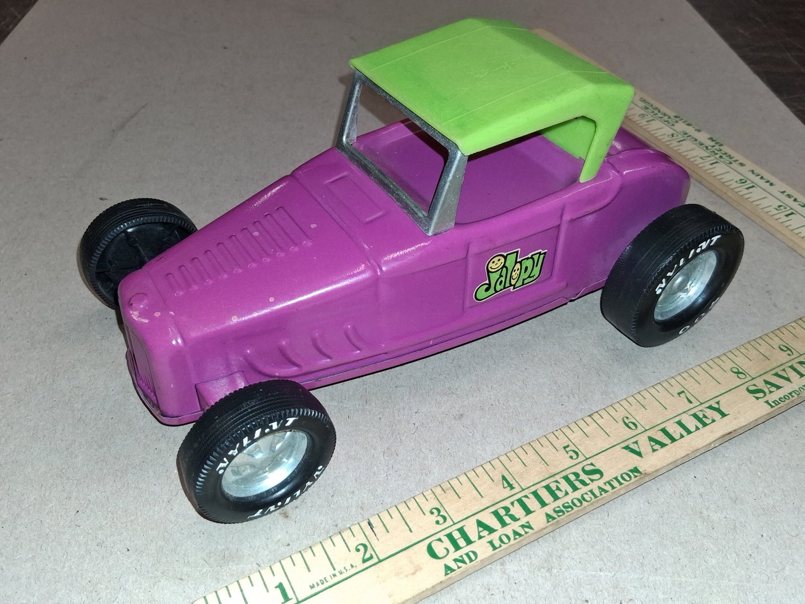 Vtg 1960s Nylint Ford Roadster Jalopy Hot Rod Pressed Steel Toy Car Purple Nice!