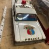 Vintage ASC Japan Tin Toy Friction Siren Police Car 9.75" Original Box 60's