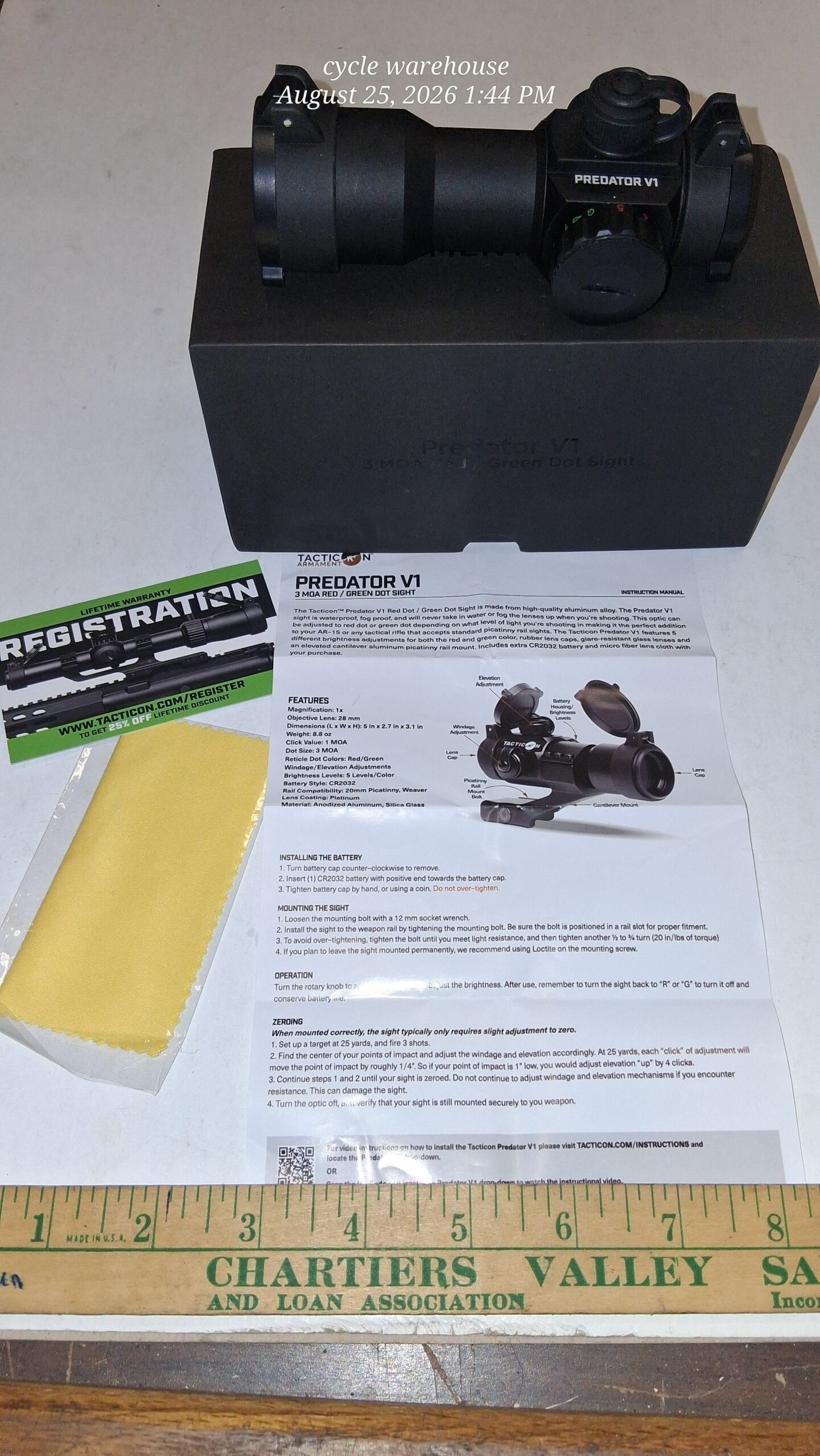 fbd1bbfb-e260-4cde-832d-d226bb3a6523-scaled-1.jpg Tacticon Predator V1 Red Green Dot Rifle Optic Sight Only Nice