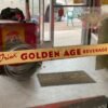 img0001.jpg Antique Door Push Golden Age Beveridges Soda Vintage Advertising Store gas Oil