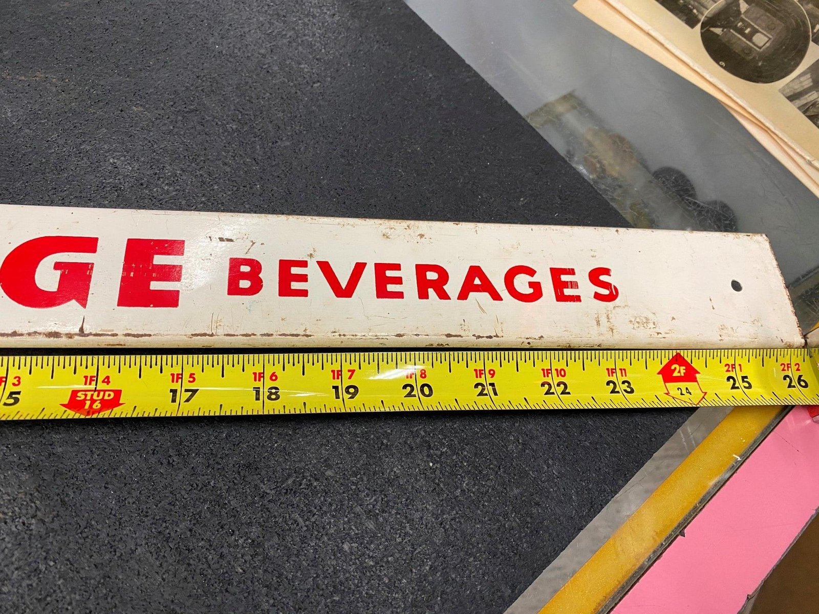 img0007.jpg Antique Door Push Golden Age Beveridges Soda Vintage Advertising Store gas Oil