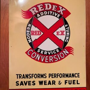 Vtg Tin Metal Sign Redex Oil Can Additive Antique Gas Service Station 1950's Nic