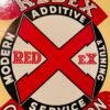 Vtg Tin Metal Sign Redex Oil Can Additive Antique Gas Service Station 1950's Nic