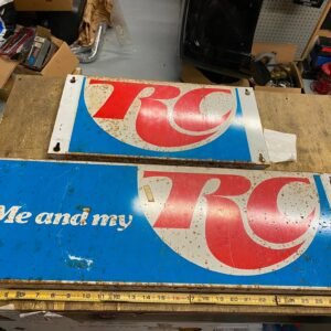 img0388_6dbf3be5-9b5d-408d-b769-77c388fe6abf.jpg Vtg Royal Crown Cola Soda Metal Sign RC 10x26 1970's Advertising Tin collector
