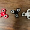 Lot of 3 Red Black White Fidget Spinners Ball Hand Desk Fun Toy ADHD