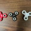 Lot of 3 Red Black White Fidget Spinners Ball Hand Desk Fun Toy ADHD