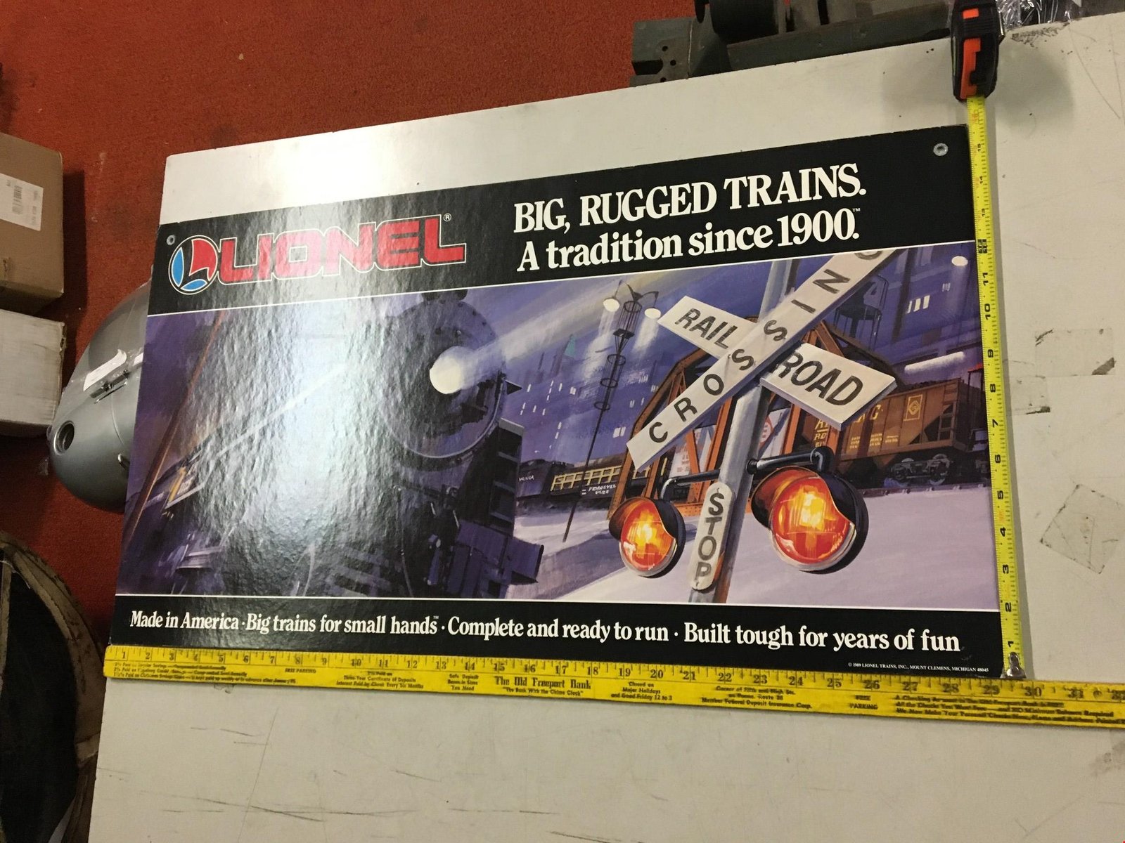 Dealer Lionel Train Advertising Poster Toy 29"x16" Steam Engine Locomotive AD