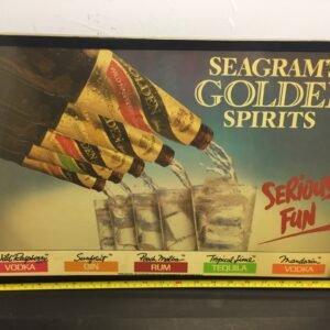 vintage seagrams golden spirits serious fun light up bar sign 21 1/2"x14" works