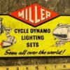 Vtg Sign Advertising Miller Light Bicycle Schwinn Elgin Muscle 10 Speed Cycling!