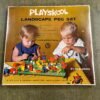Vintage Playskool Landscape Peg Set Lot Wood Building Blocks #245 in Box 1970's