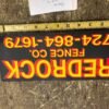 Redrock Fence Co Tin Metal Sign 12x5 Man Cave Garage Farm Auto Shop Govt Securit