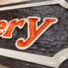 Vtg 42x9 Sign Butler Rice & Beanery Wood Hanging Restaurant Man Cave Coffee shop