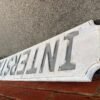 img1209.jpg Vintage Interstate 36 Sign Wood Iowa 5' Road Embossed Collectible Petroliana Gas