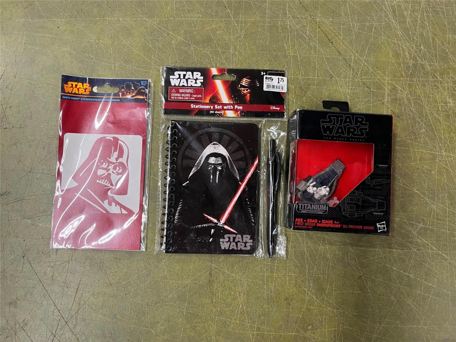 Lot of 3 Walt Disney Star Wars Toys & Accessories Notebook Stickers Toy Figure