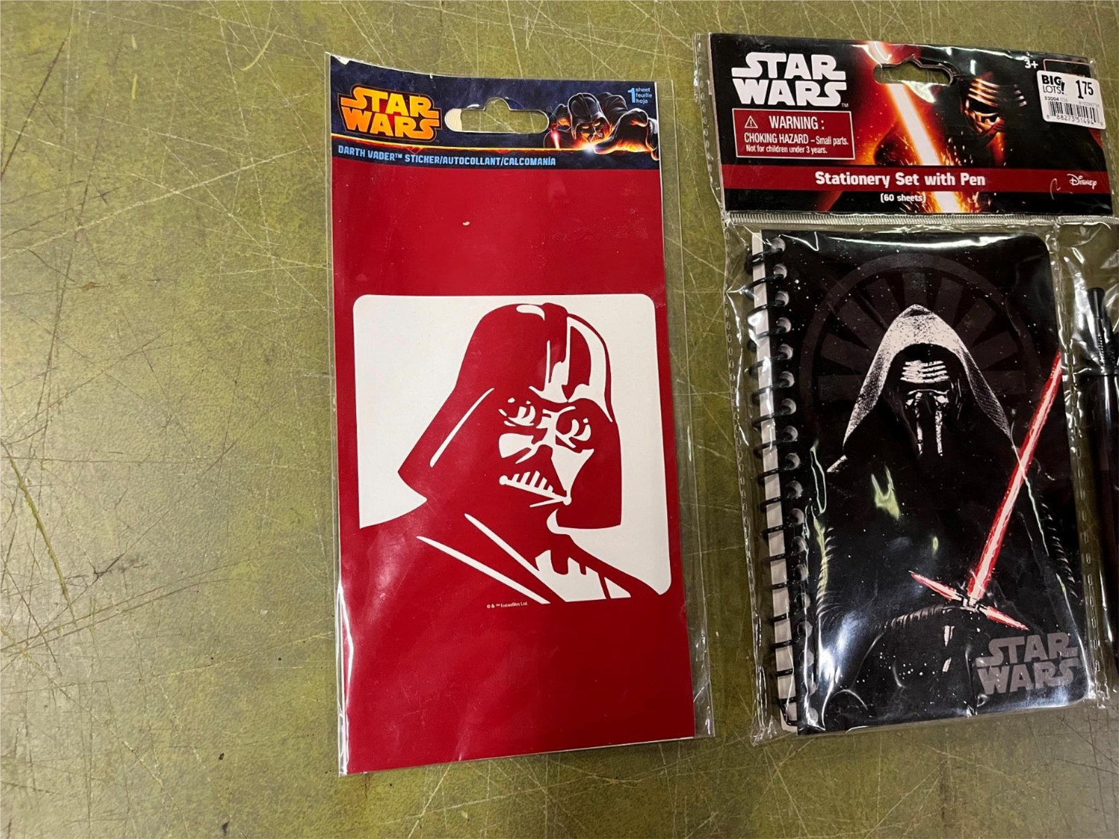 Lot of 3 Walt Disney Star Wars Toys & Accessories Notebook Stickers Toy Figure