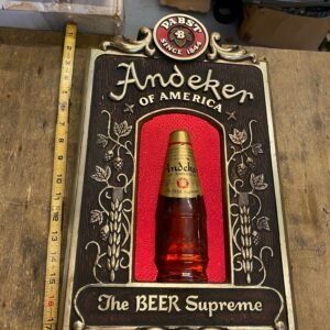 img1835_3eabff7a-8ca7-4a4f-b9c4-587cd5df3294.jpg Pabst Andeker Beer Supreme Sign Vtg 18x10 Wall Man Cave Bar Room Tavern Breweria