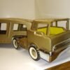 Vintage Structo Auto Haul Car Carrier Semi Truck Trailer Pressed Steel Toy Gold