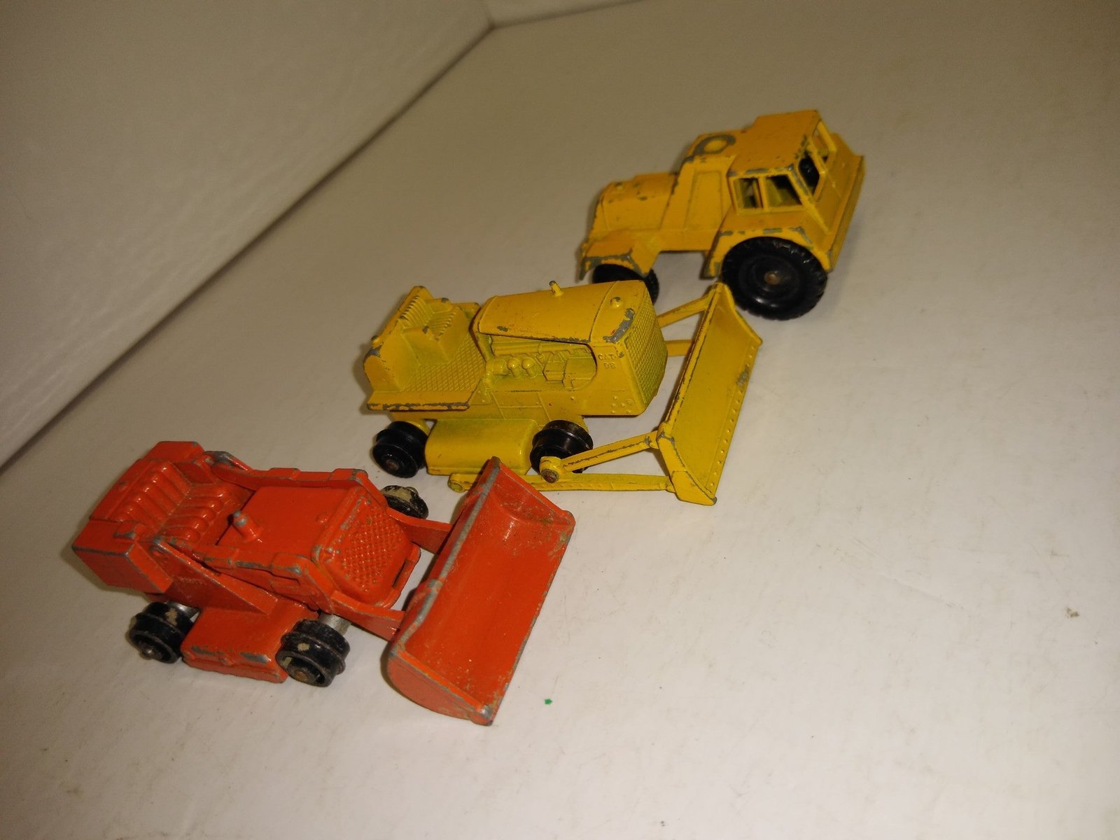 Vintage 3Pc Lesney Matchbox Bulldozer Jumbo Crane Tractor Lot Caterpillar Drott