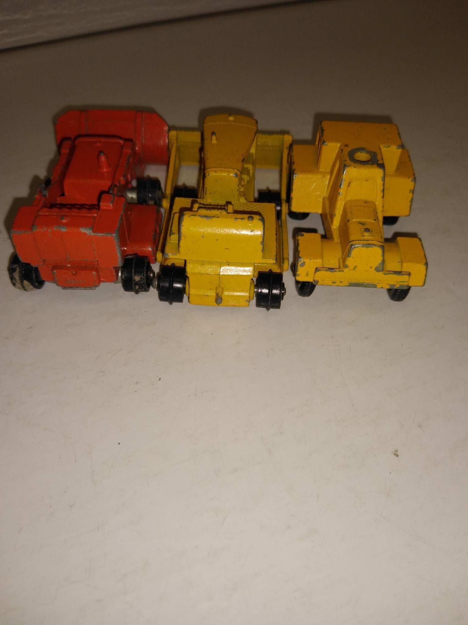 Vintage 3Pc Lesney Matchbox Bulldozer Jumbo Crane Tractor Lot Caterpillar Drott