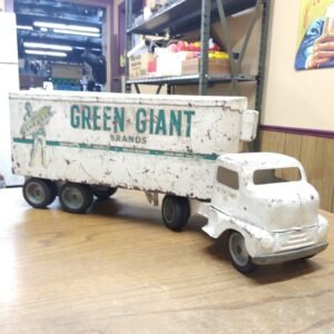 Vintage TONKA Green Giant Toy Refer Semi Truck Wood Trailer Bed Pressed Metal