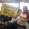 VTG 1940s 50s Hand Painted Advertising Sign Dave Tice GENERAL HAULING Ph# 5089W!