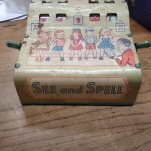 Vtg Wolverine Tin Toy See And Spell Educational Learning Game Pittsburgh Pa