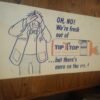 img20210819172041463.jpg Vtg Tip Top Bread Plastic Grocery Store Shelf Liner Advertising Sign 27" x 13.5"
