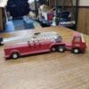 img20210827155051381.jpg Vtg Red Tiny Tonka 1968 Aerial Hook and Ladder Fire Truck Steel Tractor Trailer