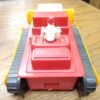 Vtg Cragstan Bulldozer w/Driver Operator Battery Operated Rubber Tracks Plastic