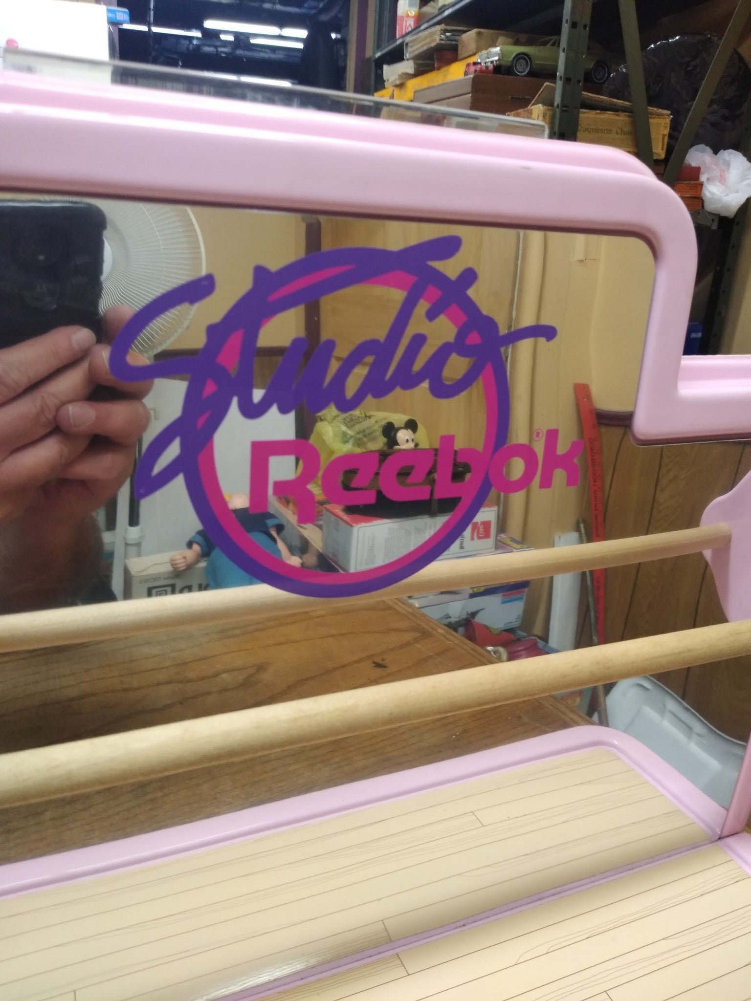 Vtg Studio Reebok Advertising Store Display Sign Shelf Wall Hanging 20 1/2"w
