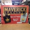 Vtg Maverick Cigarette Outdoor Indoor Advertising Plexiglass Sign 25+"  X 17+"