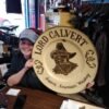 img20211112140557272.jpg Vtg Lord Calvert Whiskey large Round Metal Advertising Wall Hanging Sign 22 1/2"
