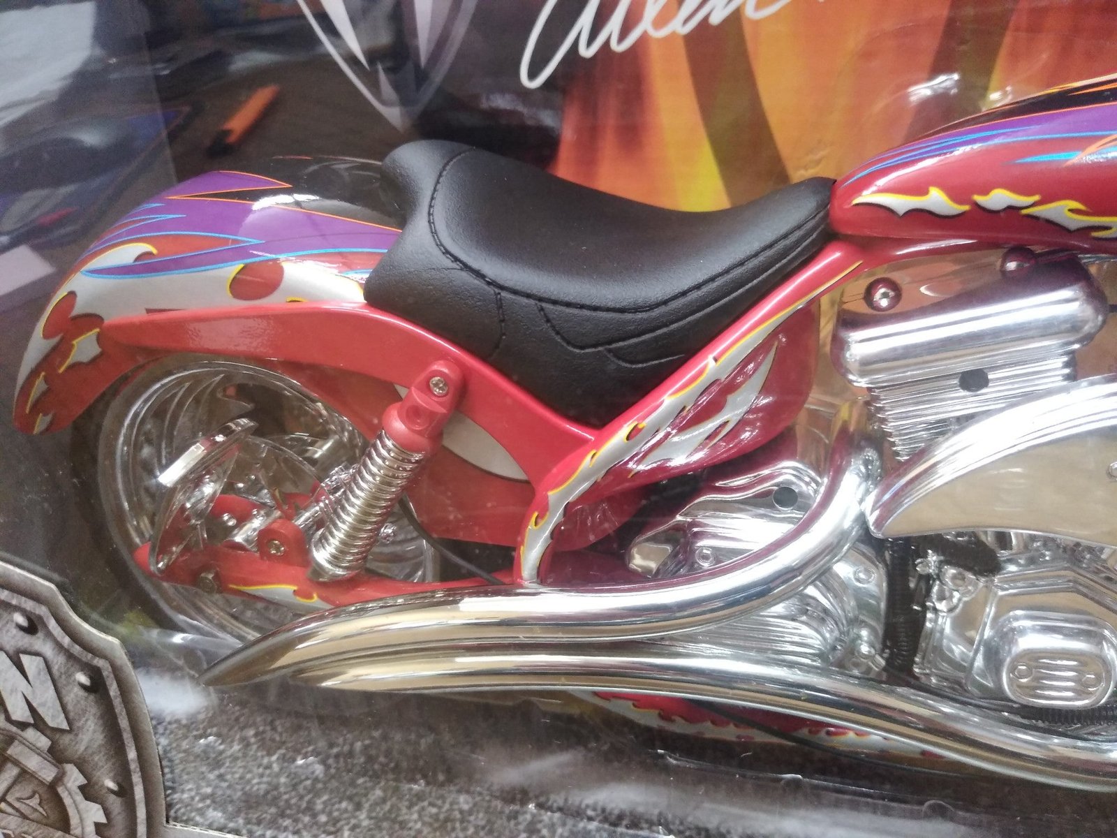 NIB Arlen Ness Iron Legends Custom Motorcycles 1/6 Scale Red and Purple Chopper
