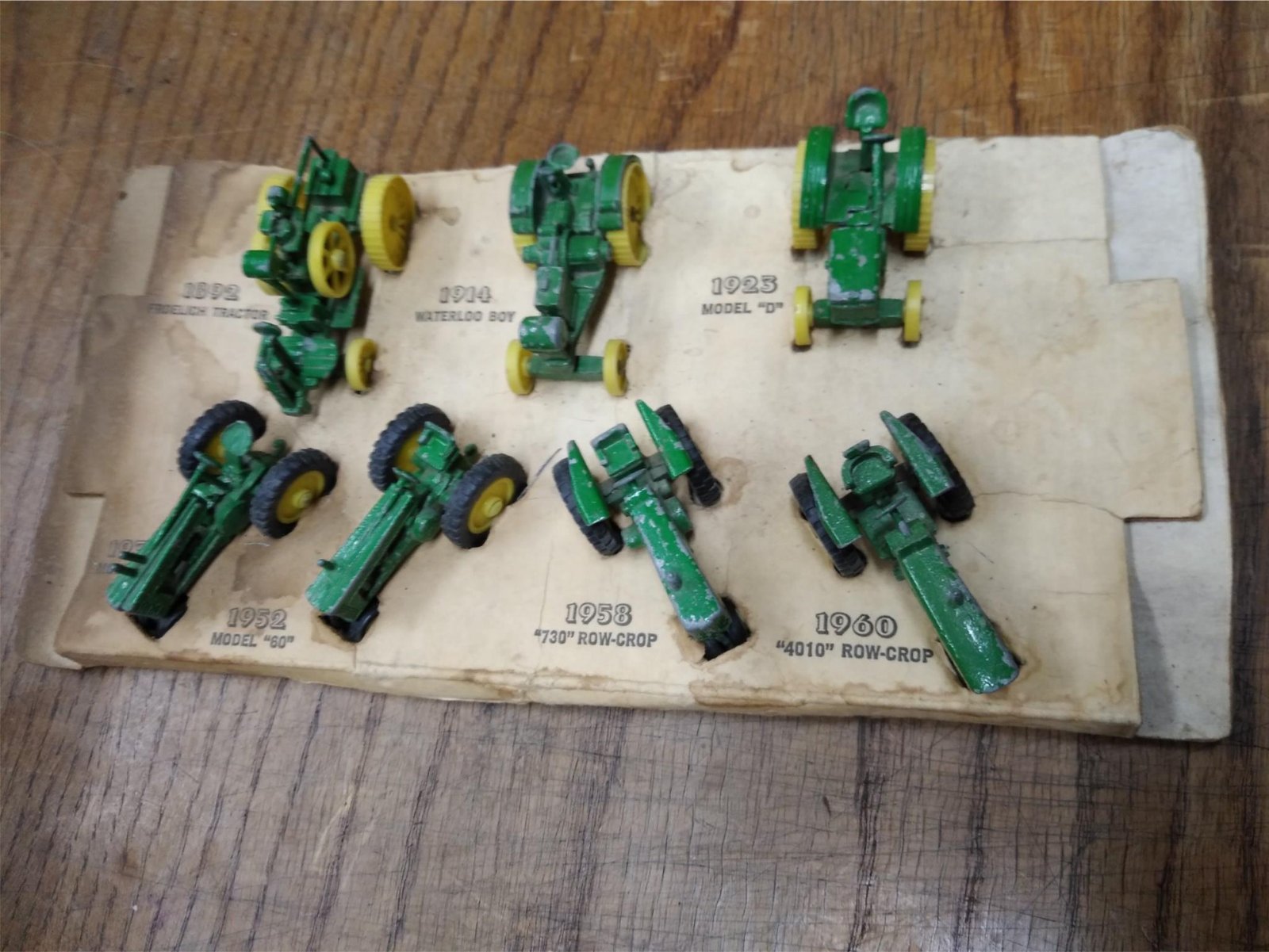 Vtg Ertl 7 Die Cast Toy Tractor Milestones  John Deere Tractor Design #560 Box!