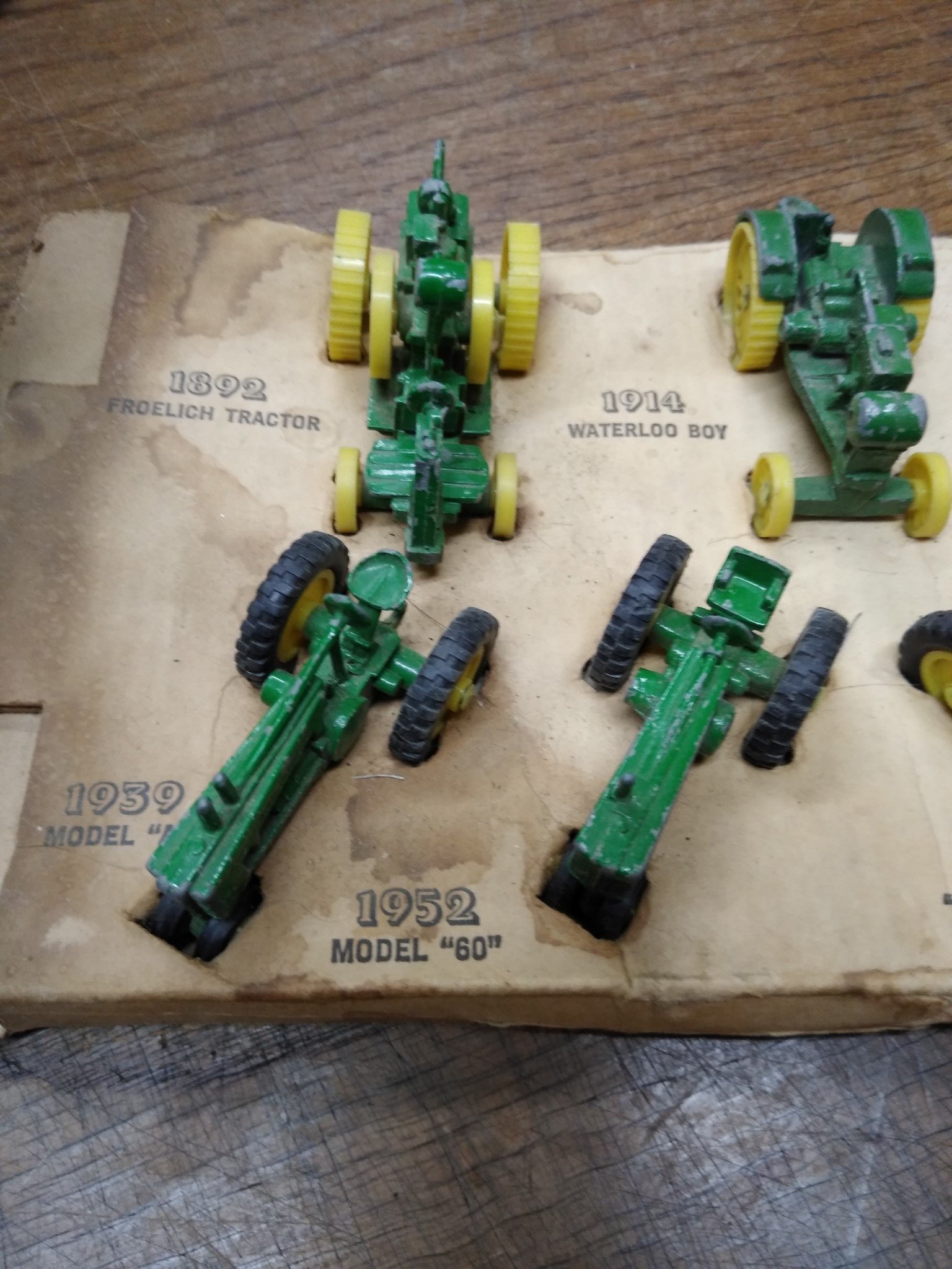 Vtg Ertl 7 Die Cast Toy Tractor Milestones  John Deere Tractor Design #560 Box!