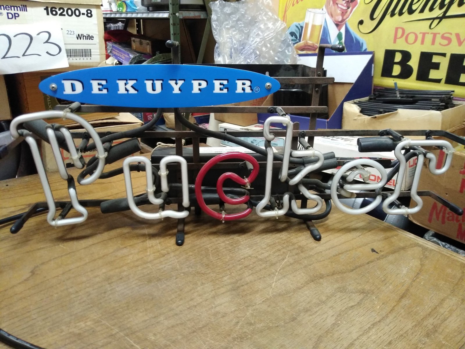 Dekuyper Pucker Beer Neon Light Hanging Window Table Bar Top Man Cave Wall Decor