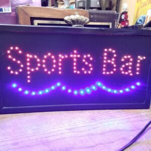 Vtg Electric Sports Bar Red Blue Blinking Lighted Sign Wall Hanging 19" x 10"