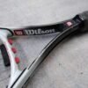 Wilson Titanium Impact Soft Shock Tennis Racket Silver Black L 4 4 1/2