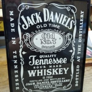 Vtg Framed Jack Daniels Old No.7 Brand Tennessee Whiskey Sign Picture 10" x 8"