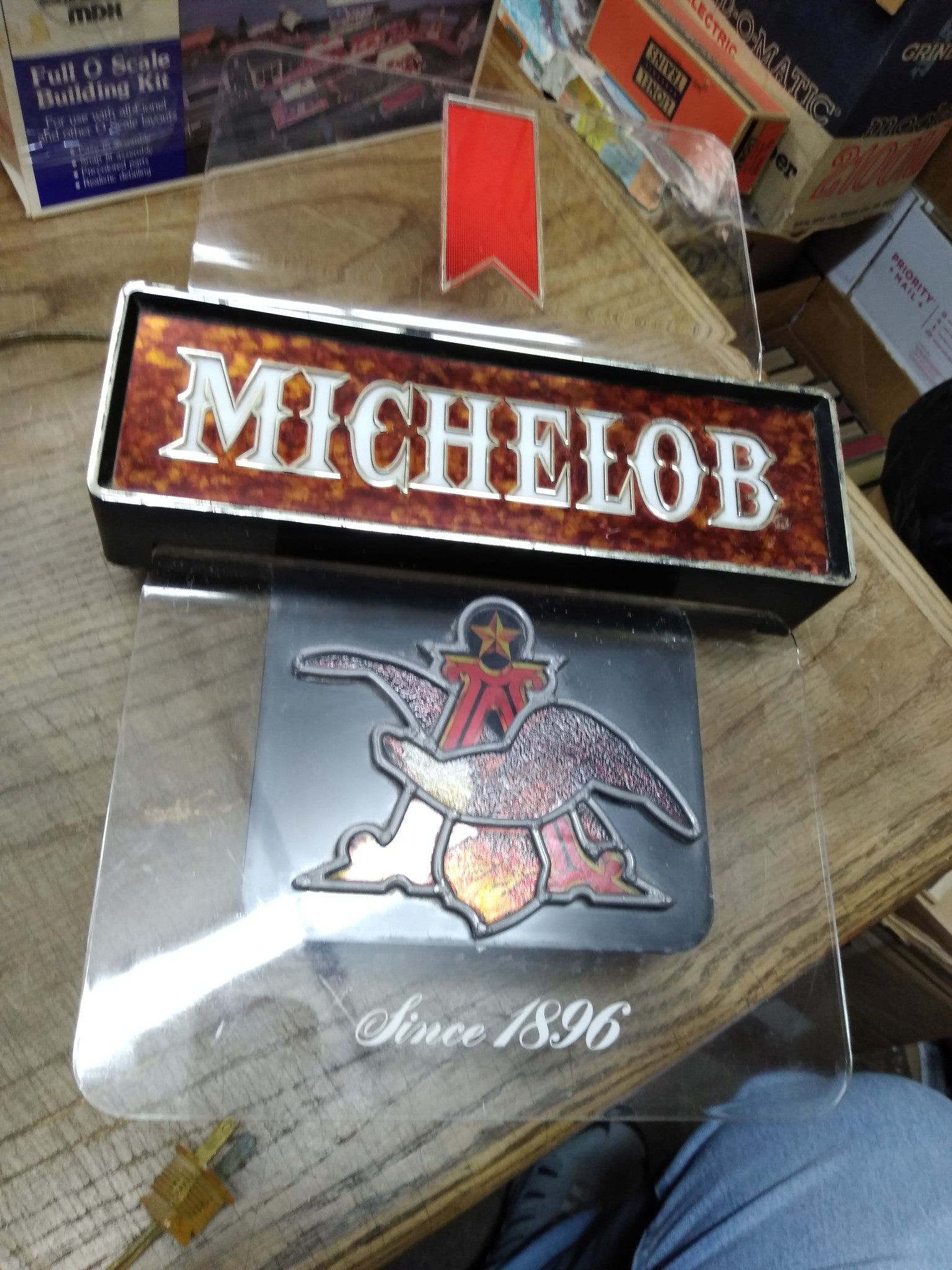 img20241008135532702.jpg Vtg Michelob Beer Illuminated Wall Hanging Bar Sign Lights Up!