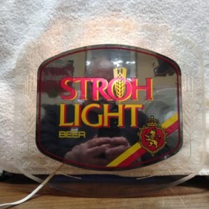 Vtg Stroh Light Beer Lighted Hanging Lucite Wall Sign in Good Working Condition!