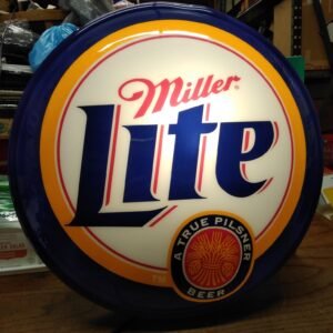 Vtg Miller Lite A True Pilsner Beer Wall Hanging Light Man Cave Bar 15" Working!