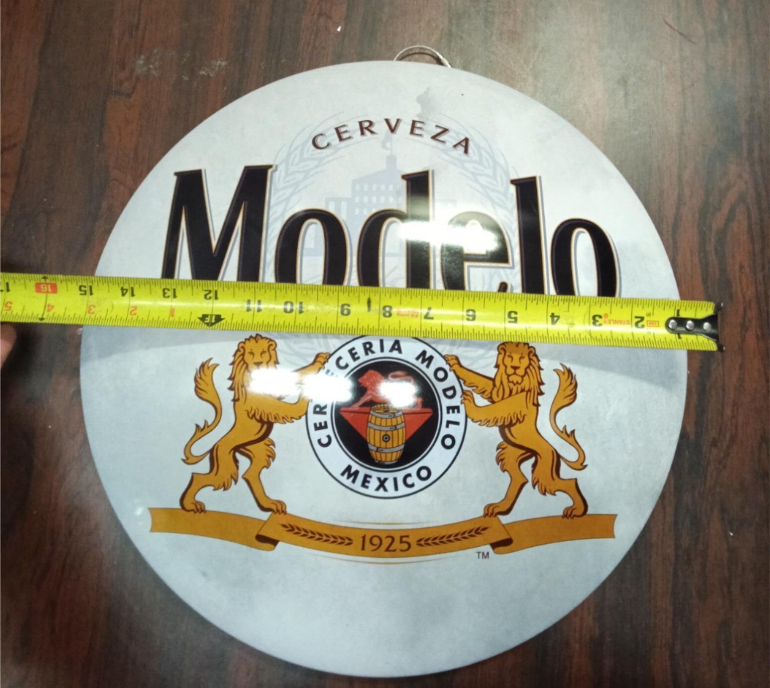 MODELO CERVEZA BEER 16" Round Metal Dome Sign Wall Decor Man Cave