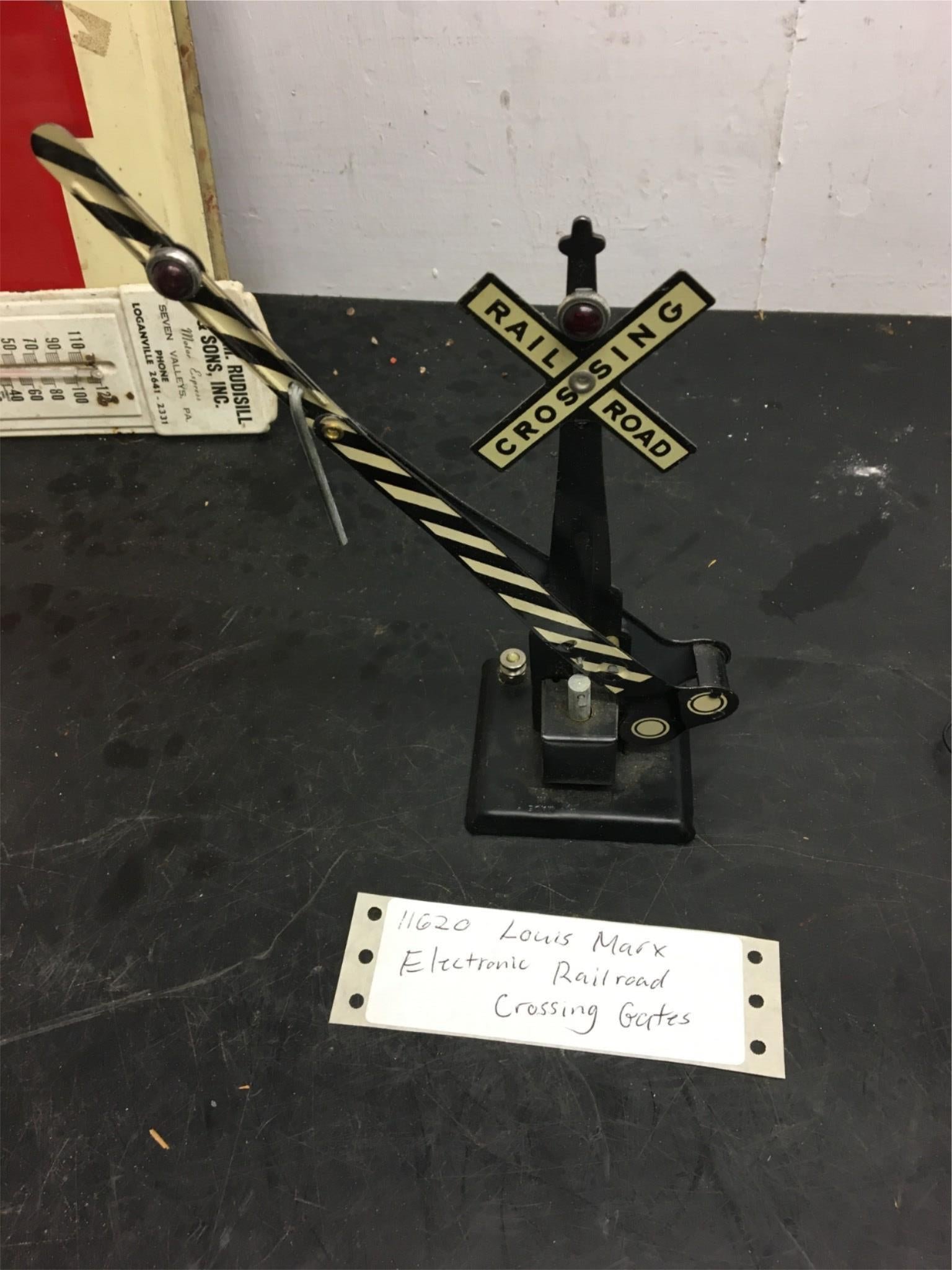 Vintage Louis Marx & Co. Inc. Rail Road Crossing Gate with electronic blinkers