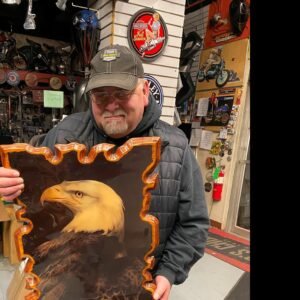 1 of 7 Bald Eagle Picture Wood Back 22x17 Harley Wildlife    was on the wall of
