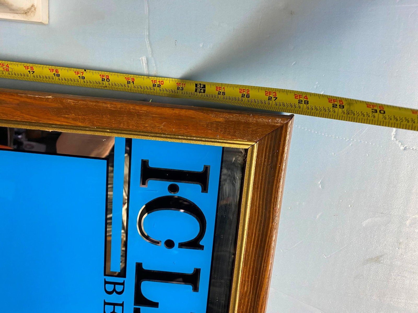 img2571.jpg Beer Mirror IC Iron City Light Menu Board Breweriana 28x18 Man Cave Adverisement