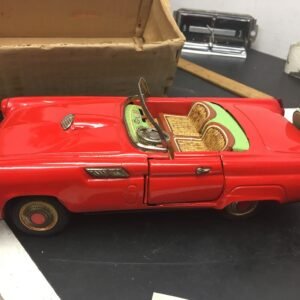 MINT 1960's Vintage Ford Thunderbird Red Tin Toy Car TN Battery Operated w Box!